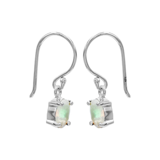 Starborn Ethiopian Opal Faceted Dangle Earrings in Sterling Silver