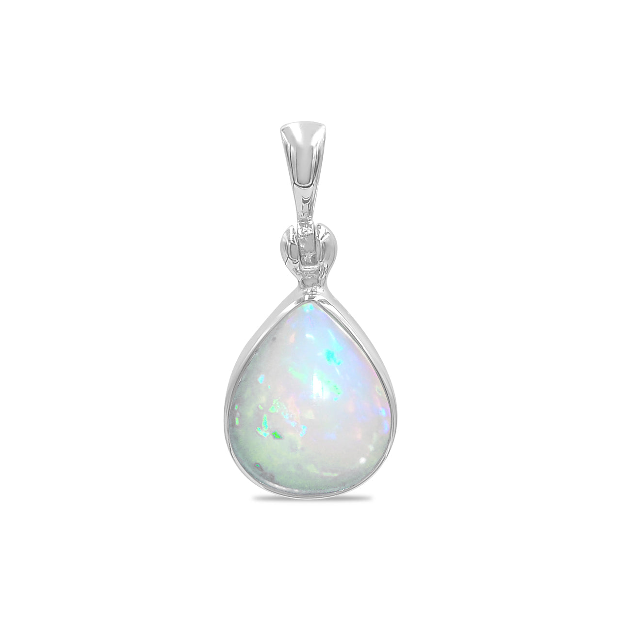 Starborn Natural Ethiopian Opal Pear Pendant in Sterling Silver