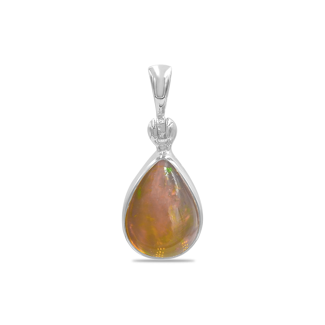 Starborn Natural Ethiopian Opal Pear Pendant in Sterling Silver