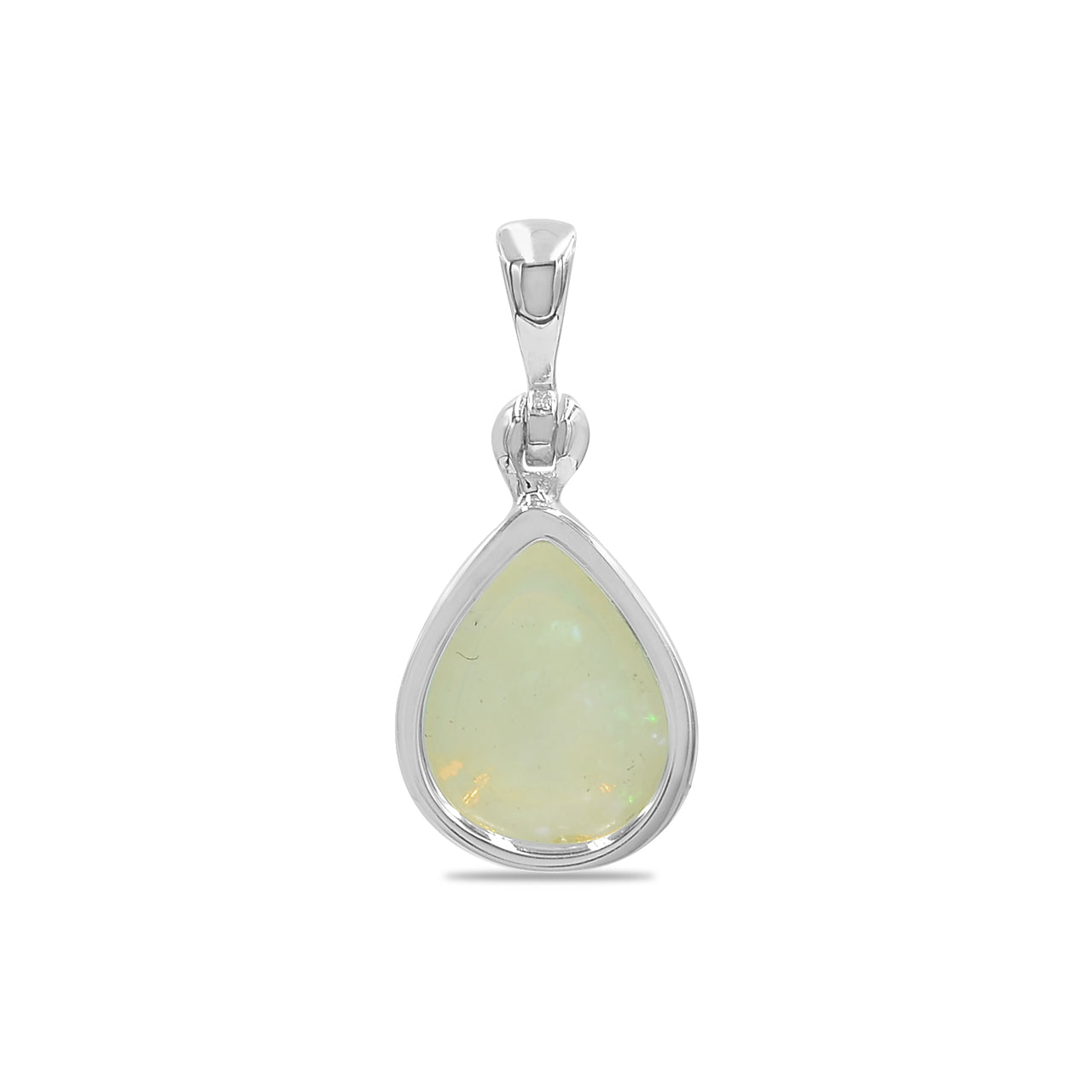 Starborn Natural Ethiopian Opal Pear Pendant in Sterling Silver