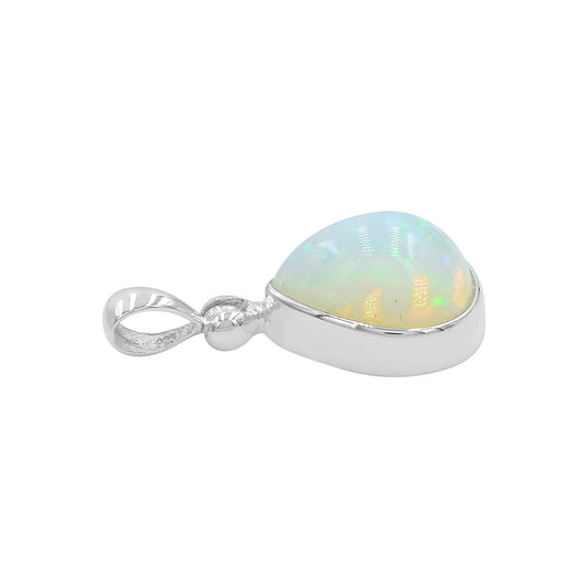 Starborn Natural Ethiopian Opal Pear Pendant in Sterling Silver