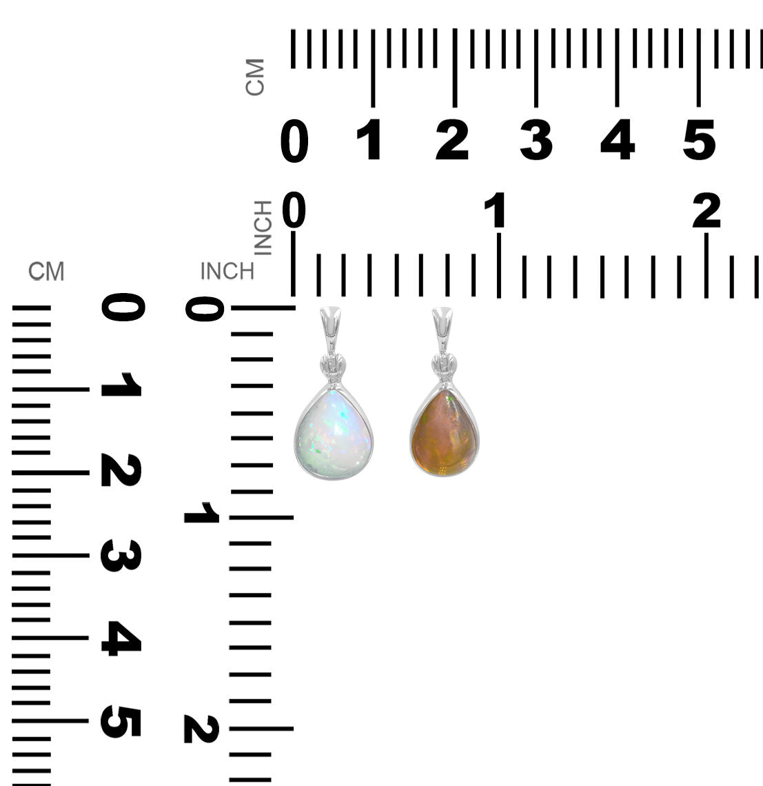 Starborn Natural Ethiopian Opal Pear Pendant in Sterling Silver