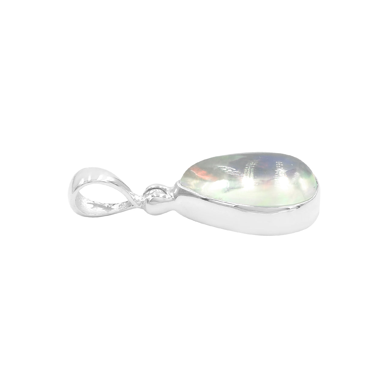 Starborn Natural Ethiopian Opal Pear Cabochon Pendant in Sterling Silver