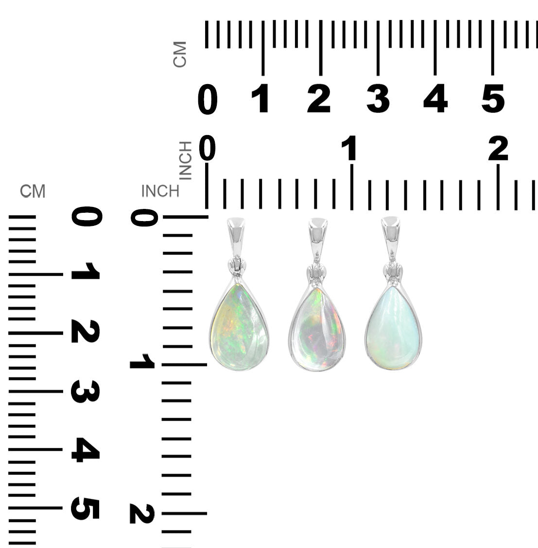 Starborn Natural Ethiopian Opal Pear Cabochon Pendant in Sterling Silver