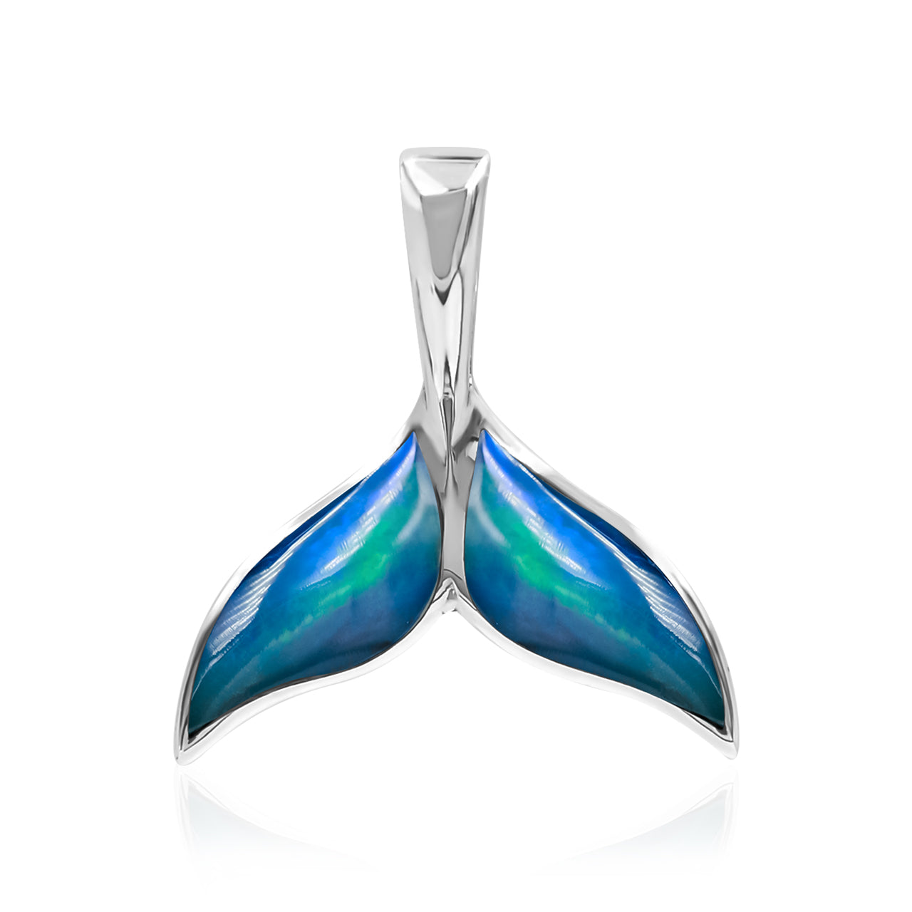 Starborn Natural Ethiopian Opal Whale Tail Pendant in Sterling Silver