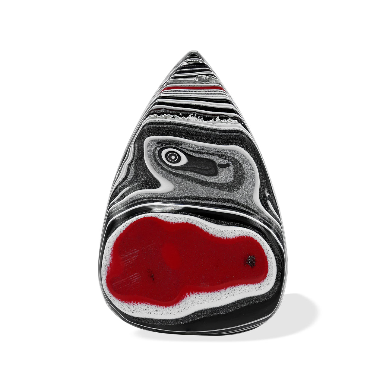 Starborn Red & Black Fordite Pear Cabochon (1 Piece)