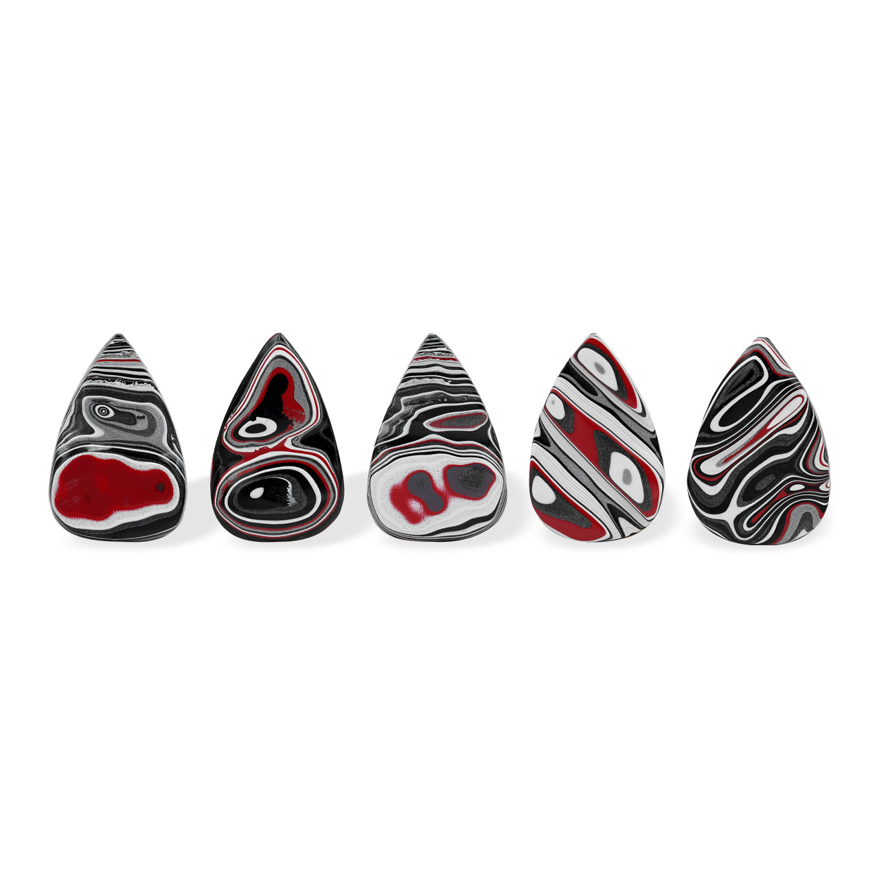 Starborn Red & Black Fordite Pear Cabochon (1 Piece)