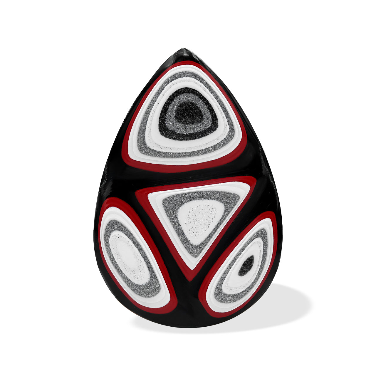 Starborn Red & Black Fordite Pear Cabochon (1 Piece)