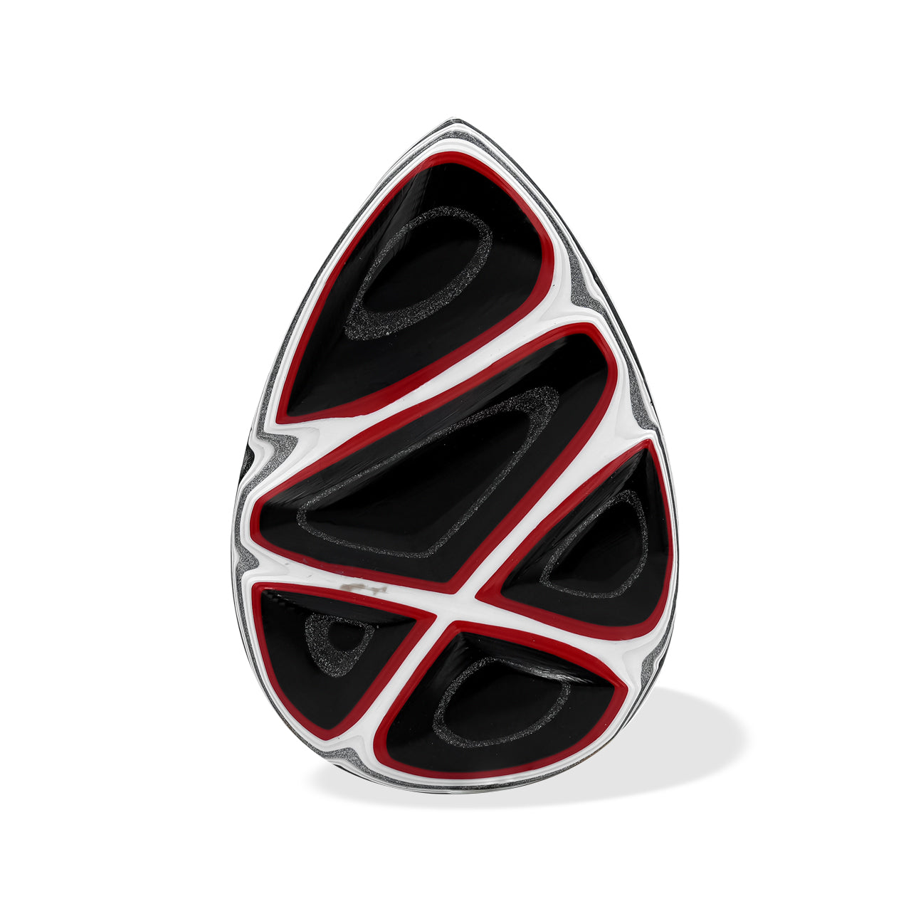 Starborn Red & Black Fordite Pear Cabochon (1 Piece)