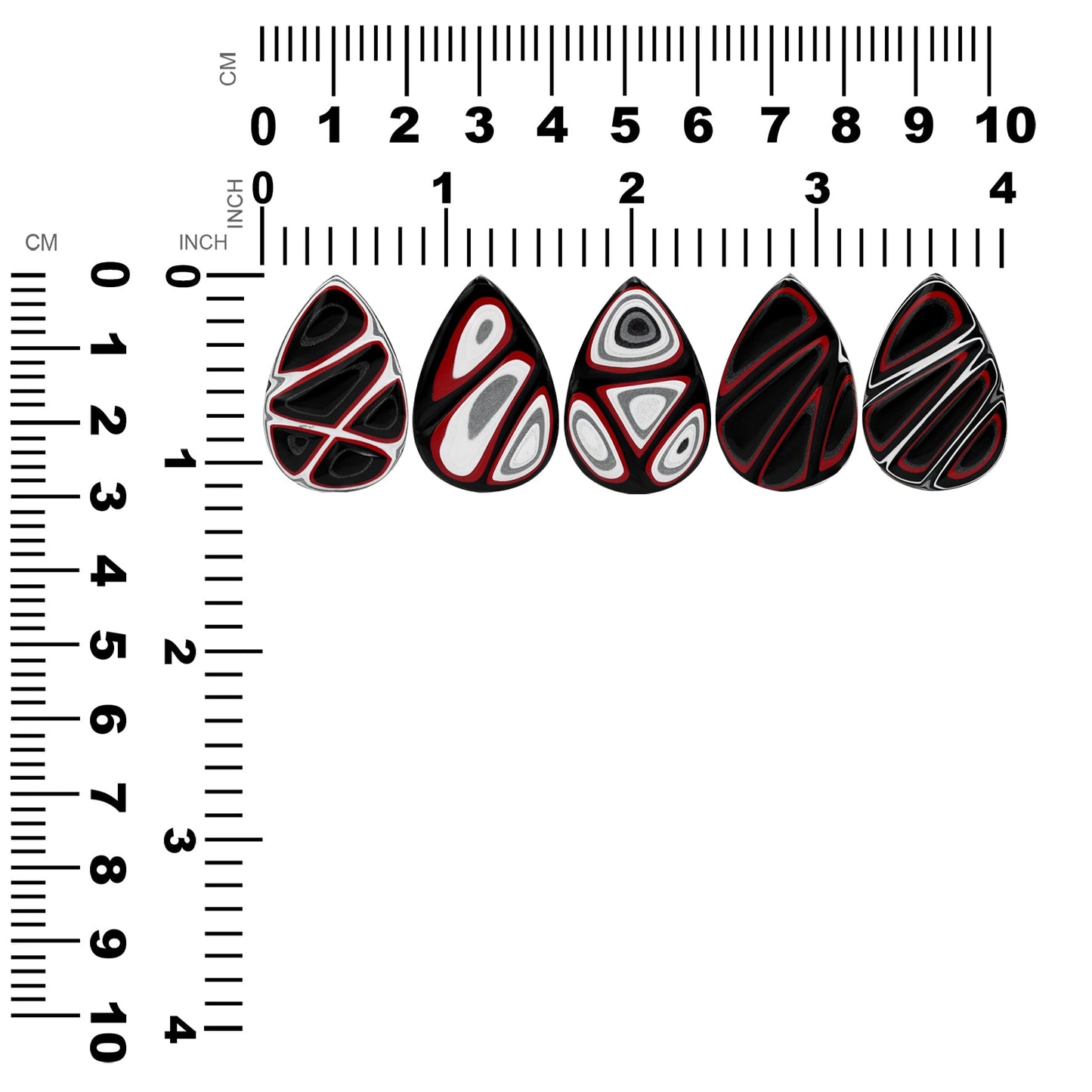Starborn Red & Black Fordite Pear Cabochon (1 Piece)