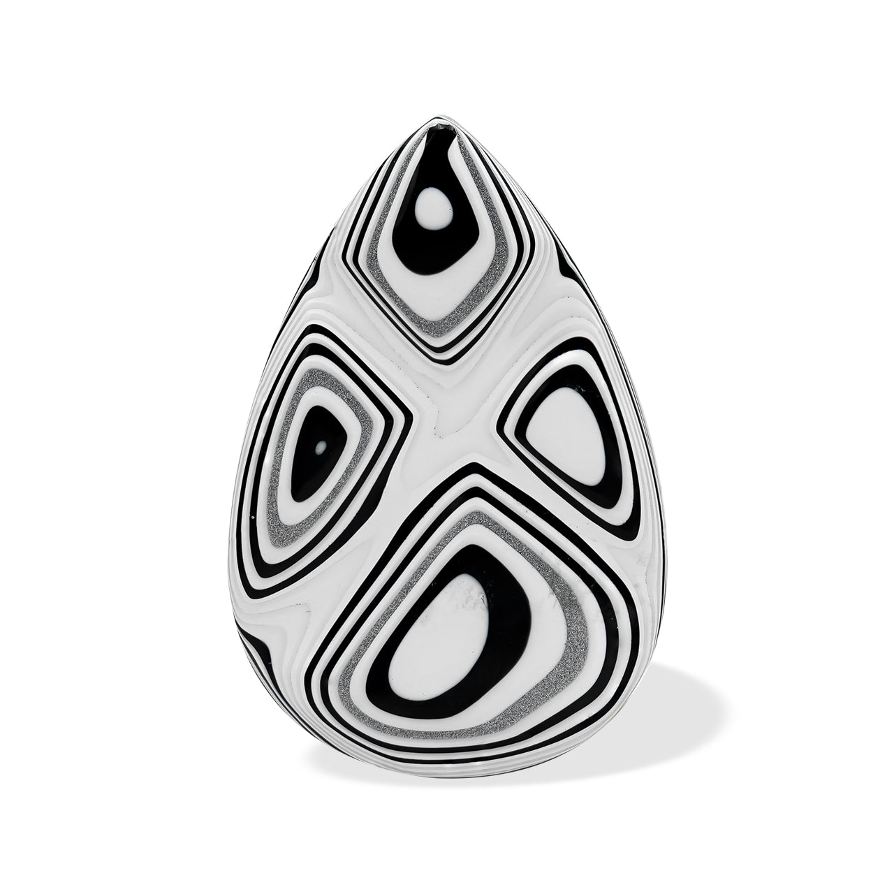 Starborn Black & White Fordite Pear Cabochon (1 Piece)