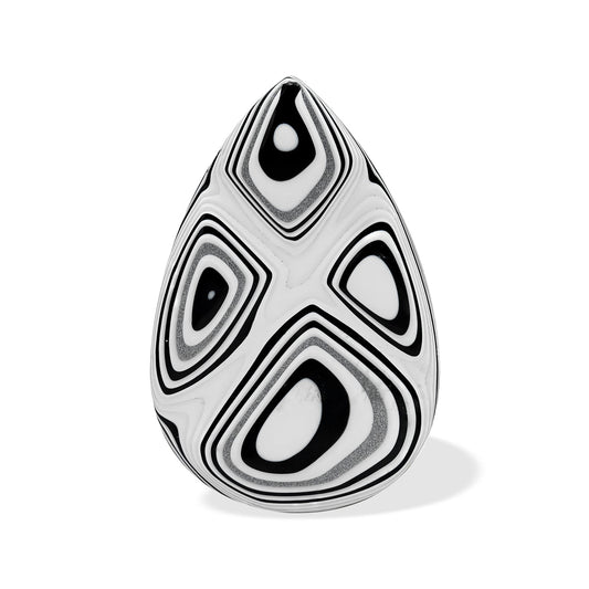 Starborn Black & White Fordite Pear Cabochon (1 Piece)
