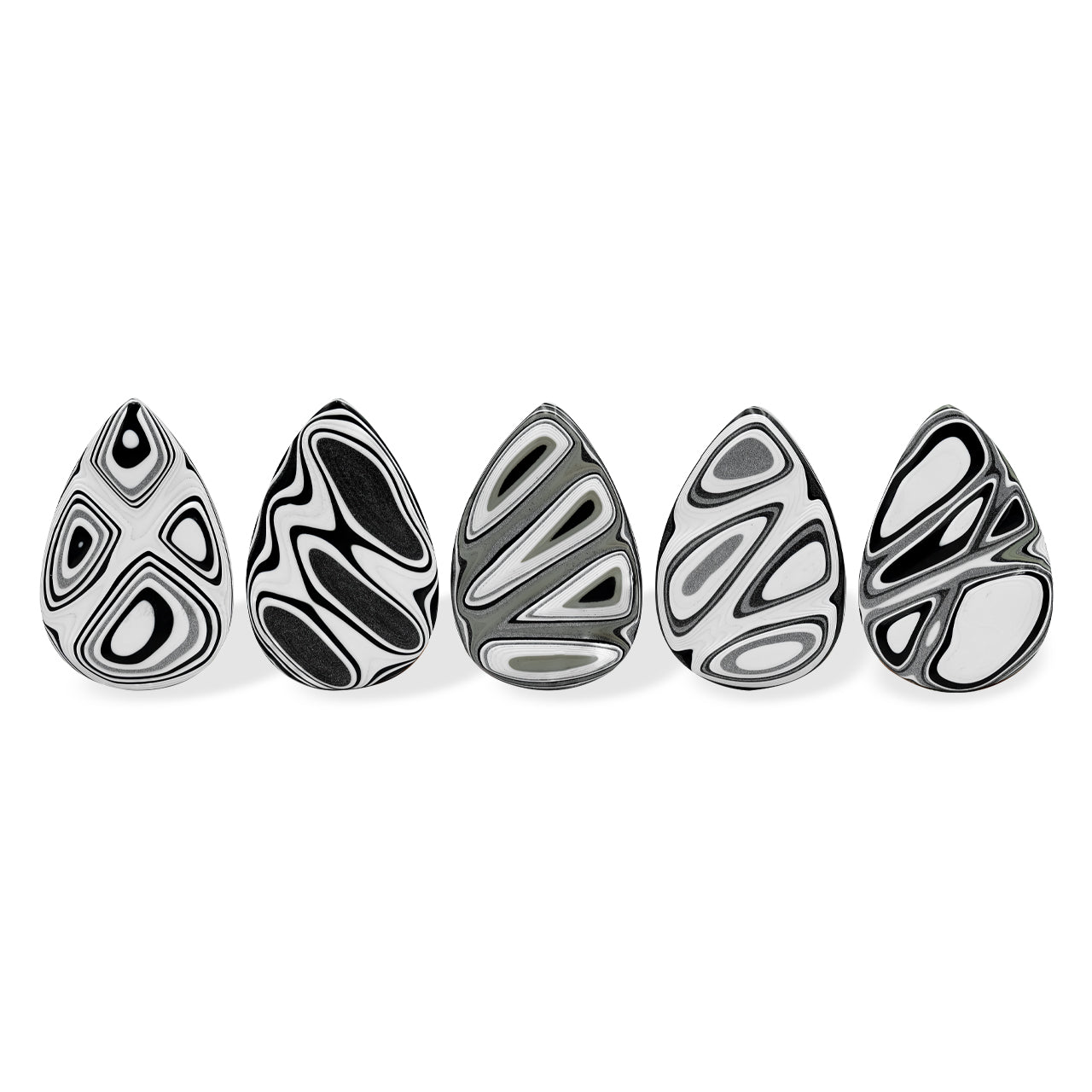 Starborn Black & White Fordite Pear Cabochon (1 Piece)