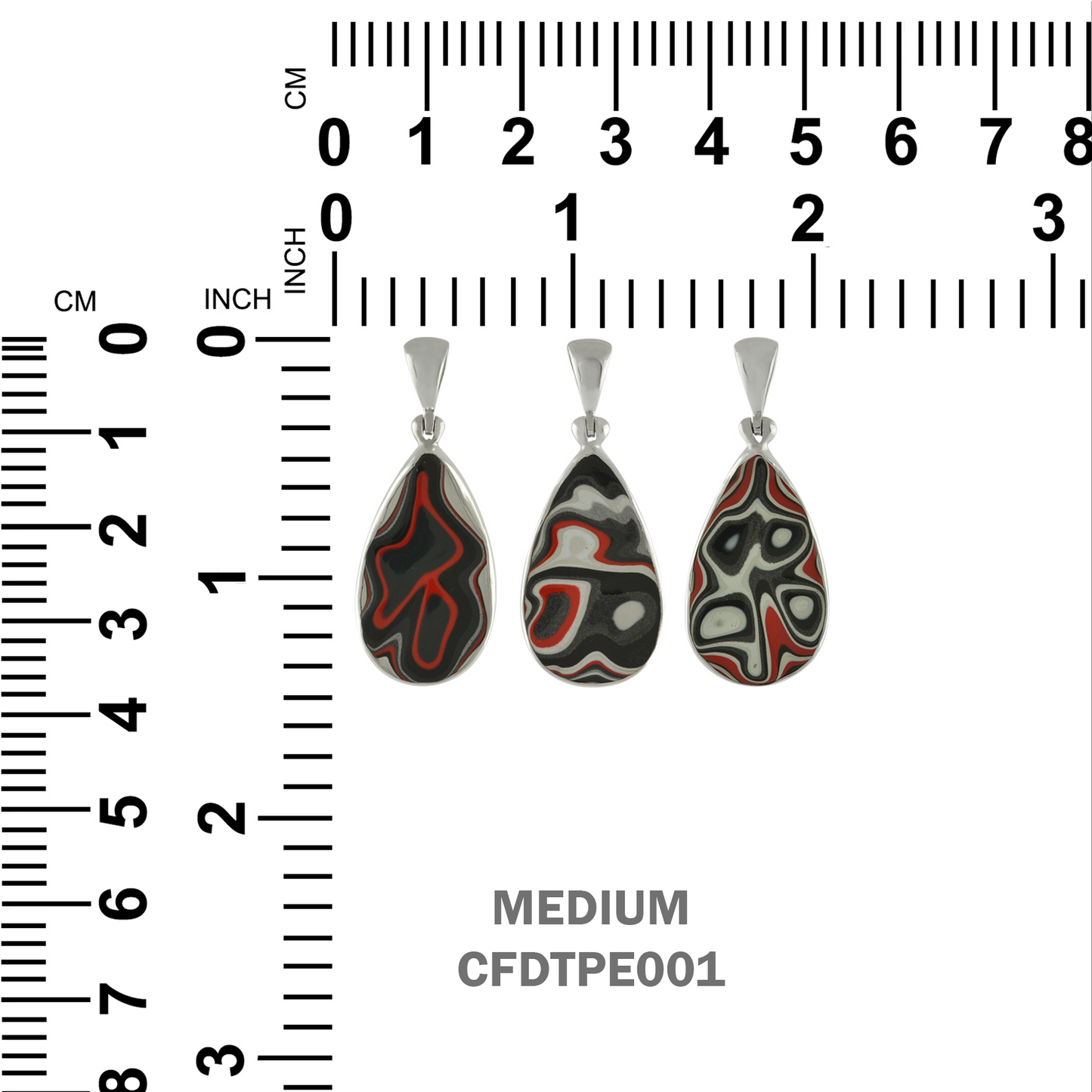 Starborn Red Fordite Pendant in Sterling Silver