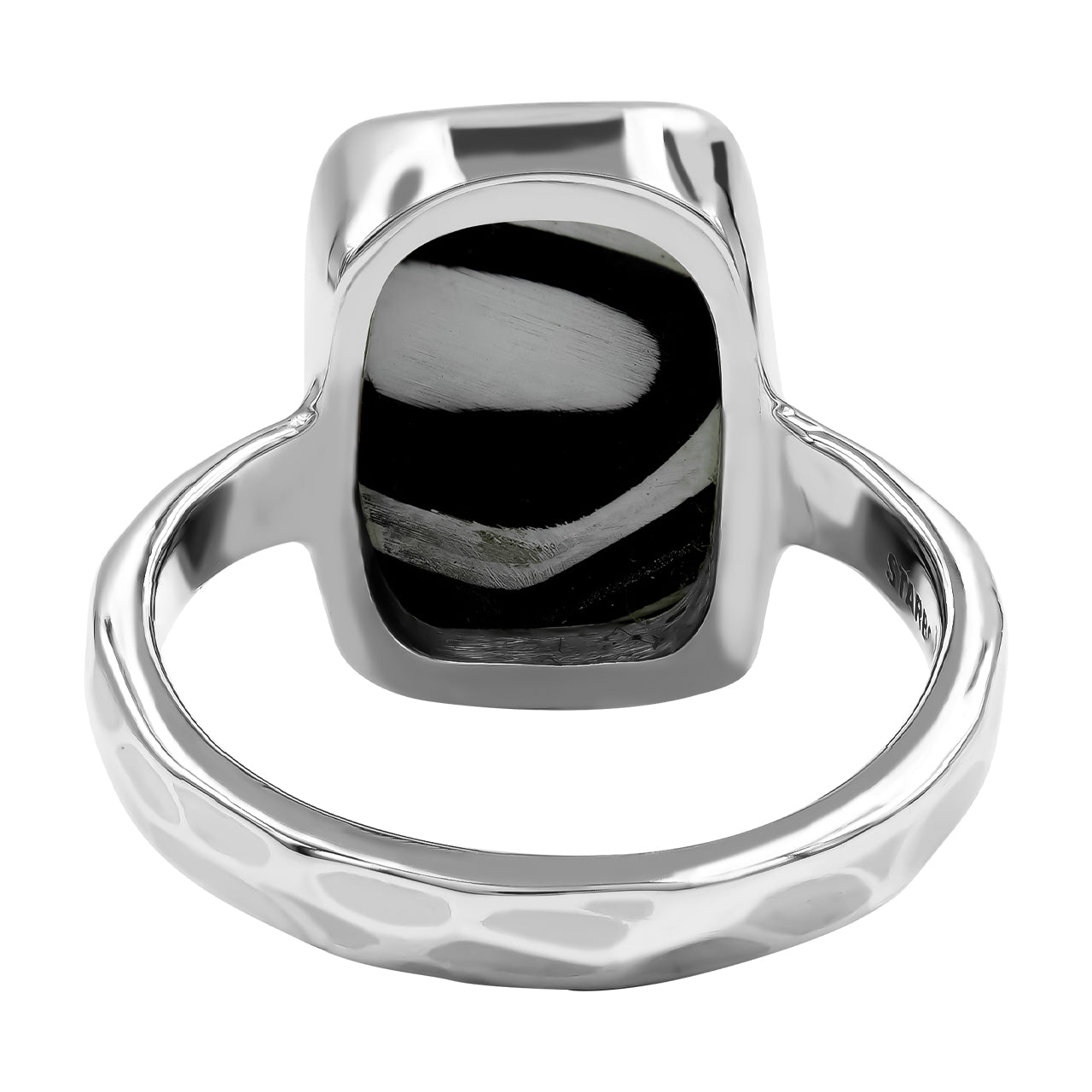 Starborn Fordite Rectangular Ring in Sterling Silver