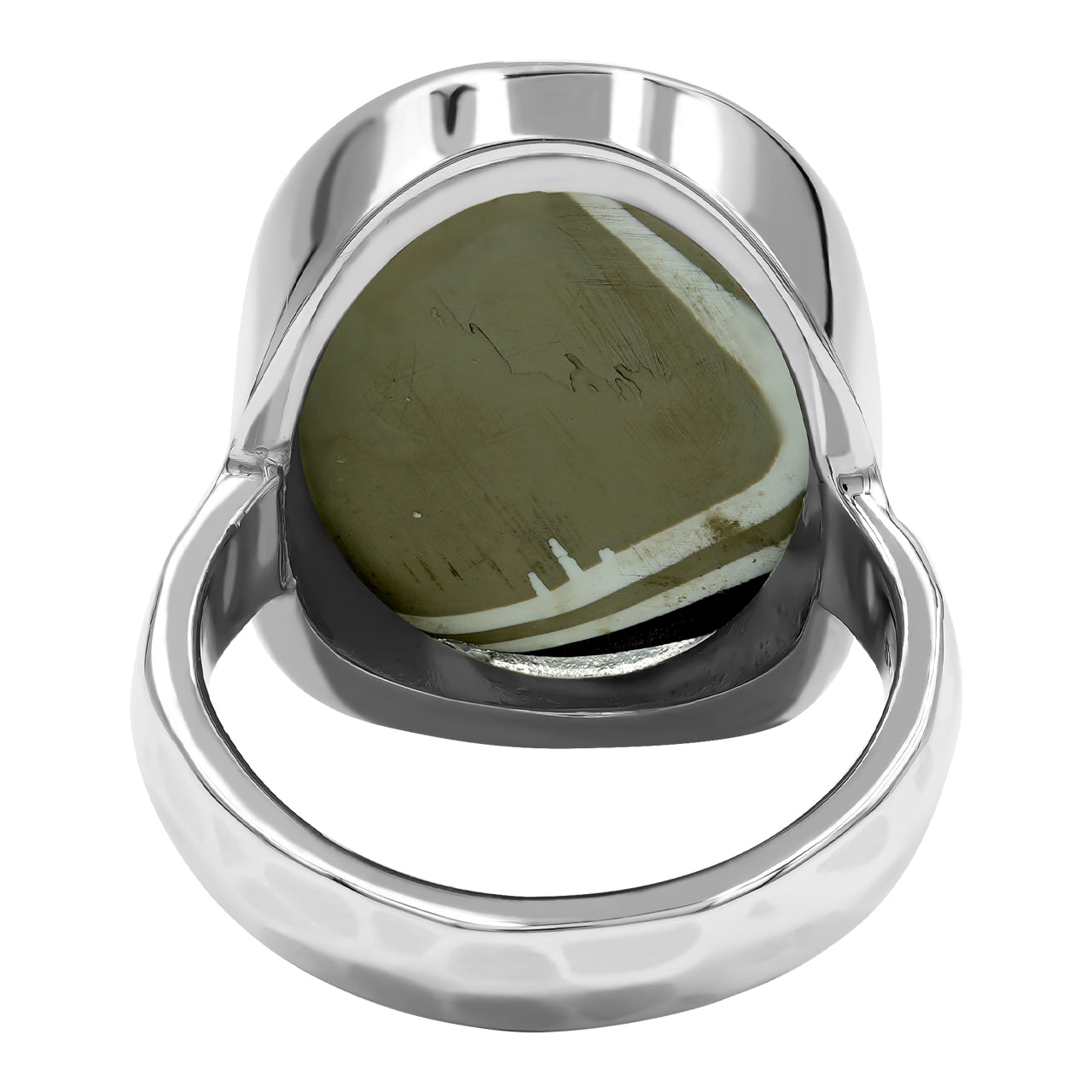 Starborn Fordite Oval Ring in Sterling Silver