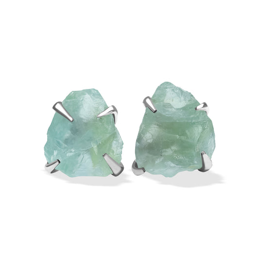 Starborn Green Fluorite Post Style Earrings in Sterling Silver
