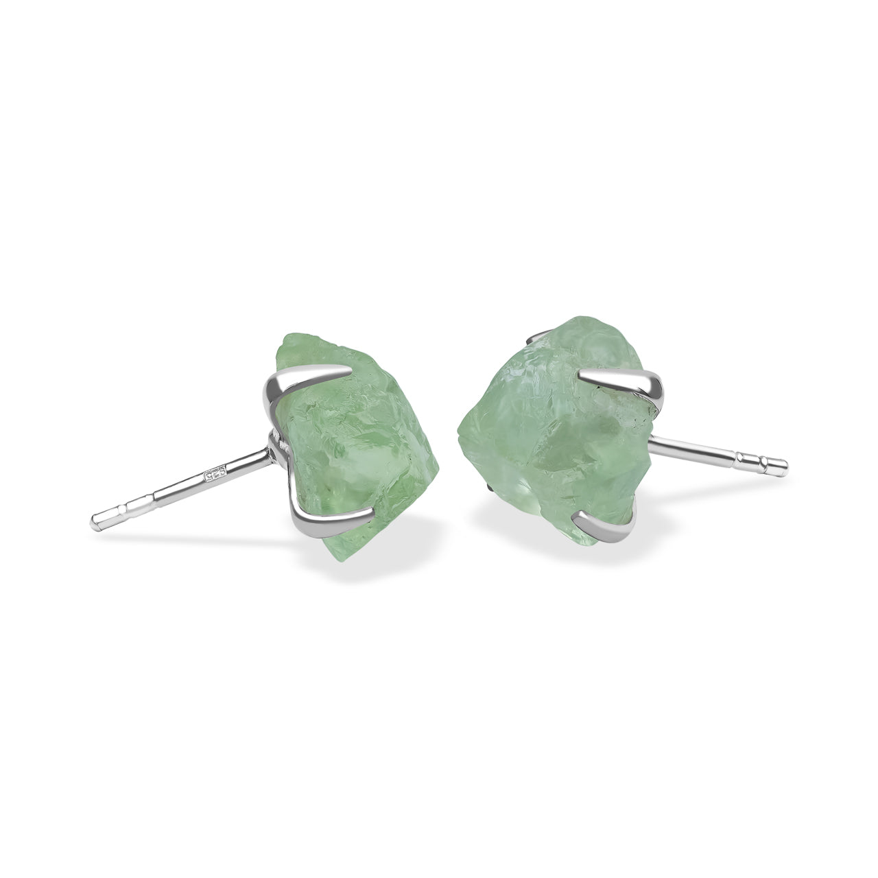 Starborn Green Fluorite Post Style Earrings in Sterling Silver