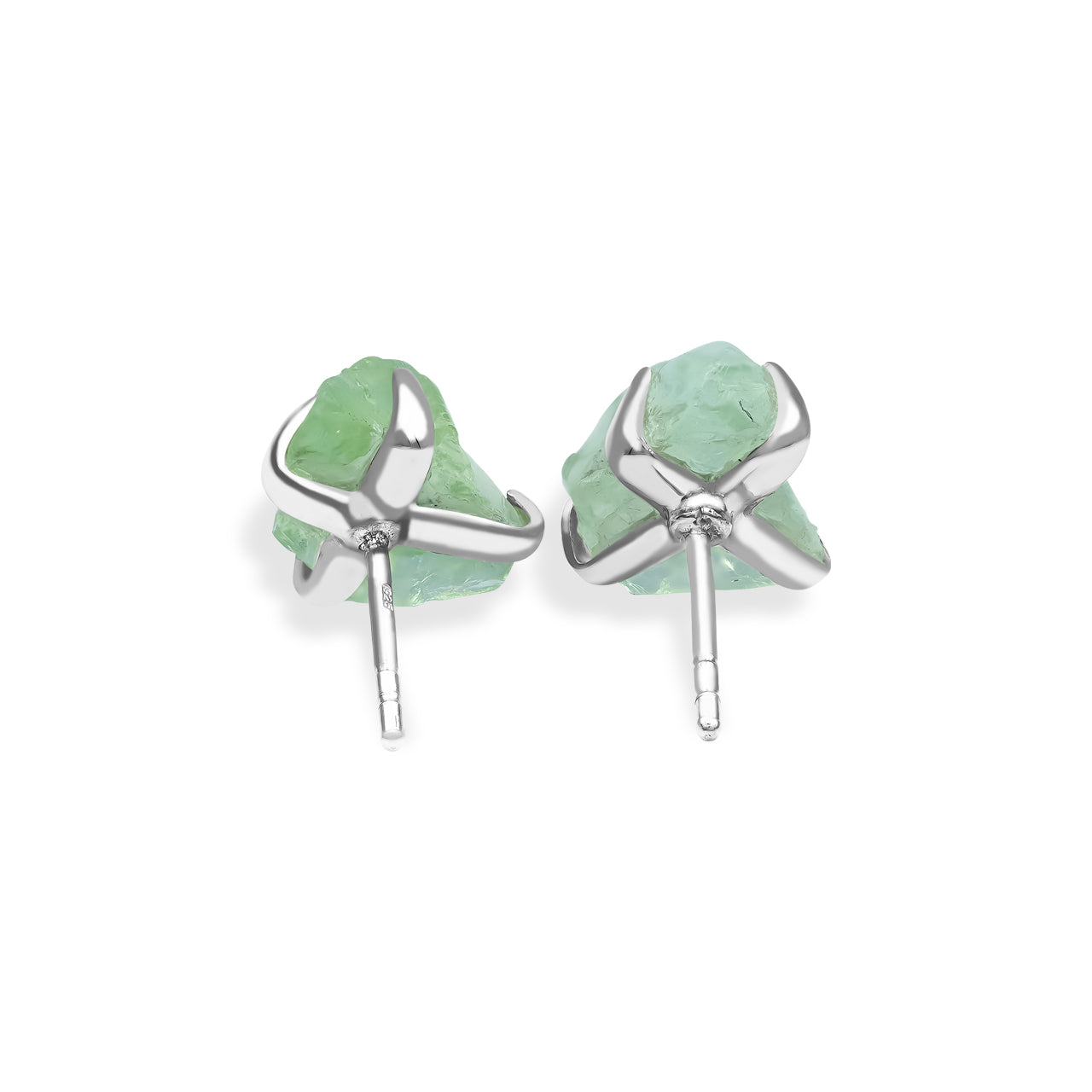 Starborn Green Fluorite Post Style Earrings in Sterling Silver