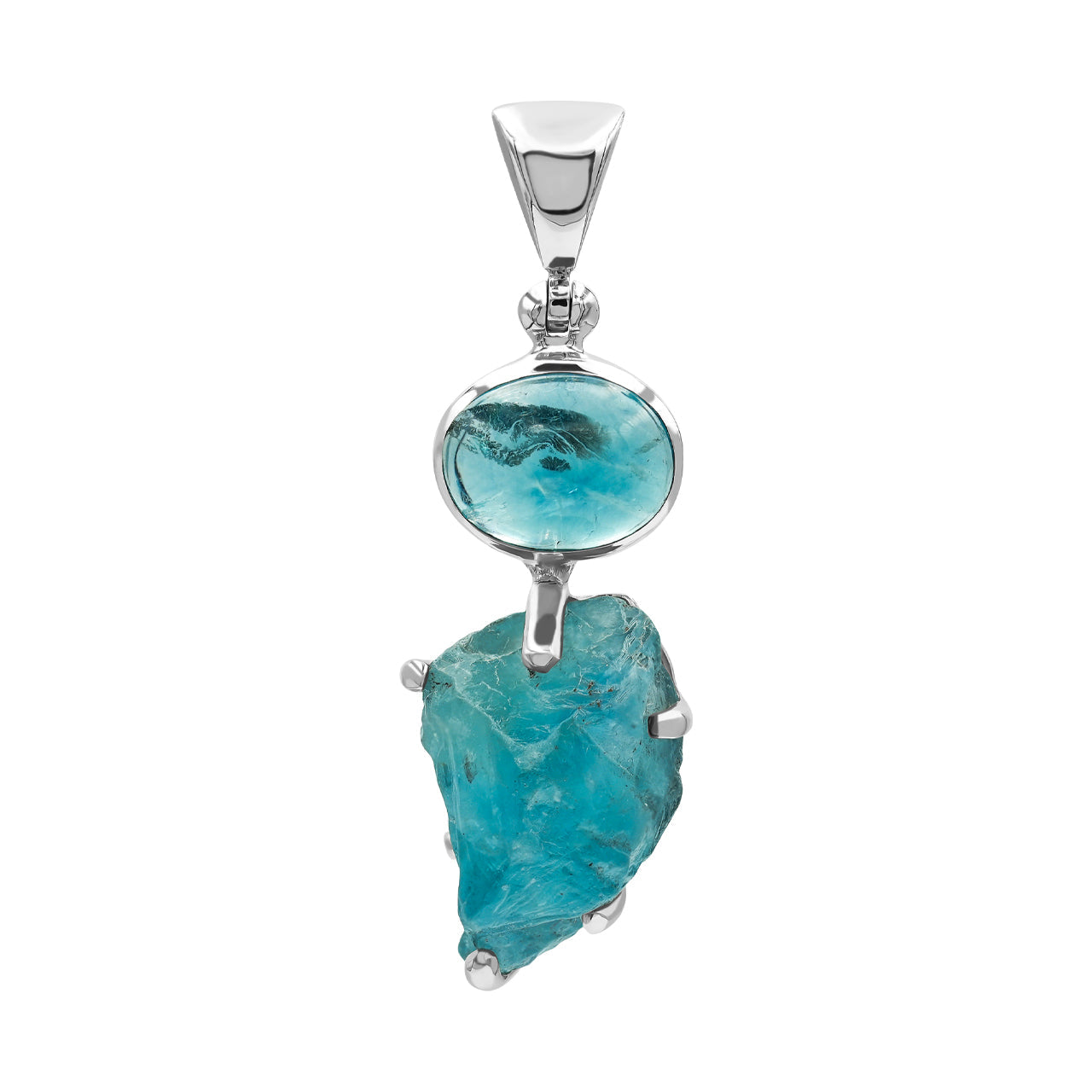 Starborn Green Fluorite Combination Pendant in Sterling Silver