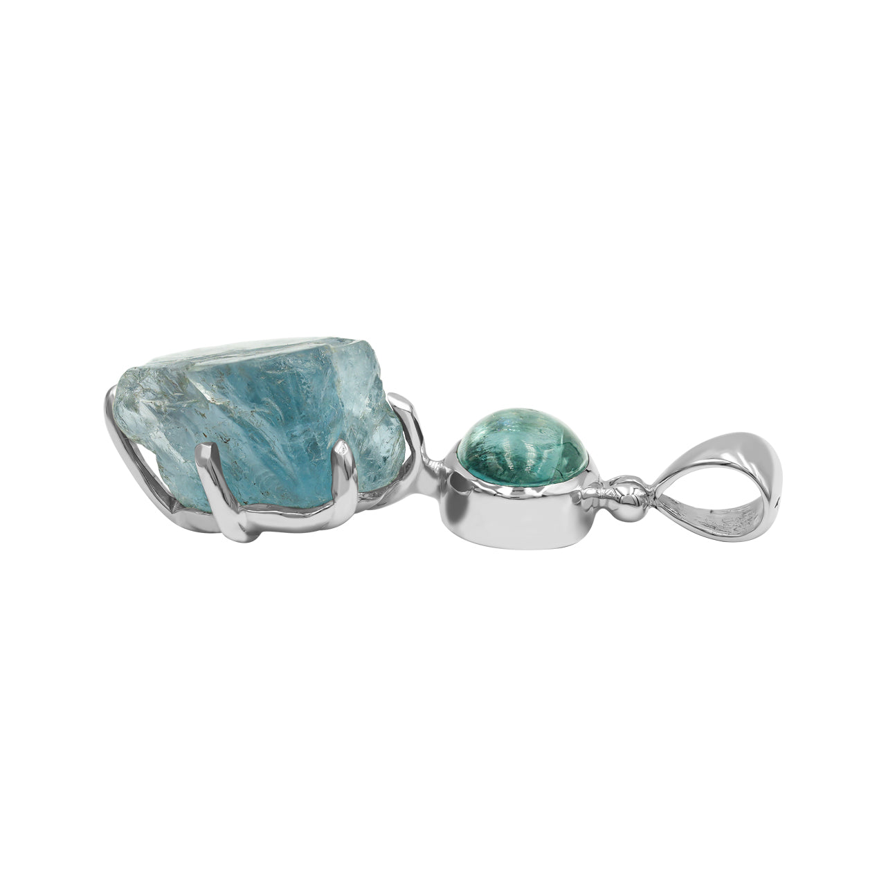 Starborn Green Fluorite Combination Pendant in Sterling Silver