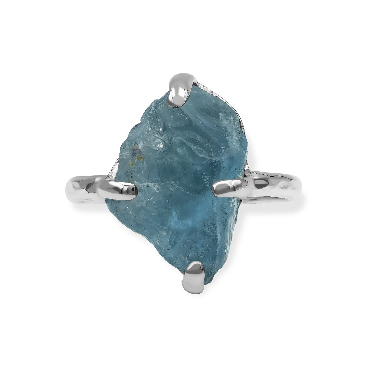 Starborn Blue Fluorite Prong Set Ring in Sterling Silver