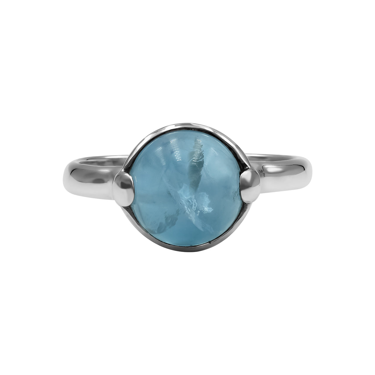 Starborn Fluorite Sphere Ring with Silver Band in Sterling Silver