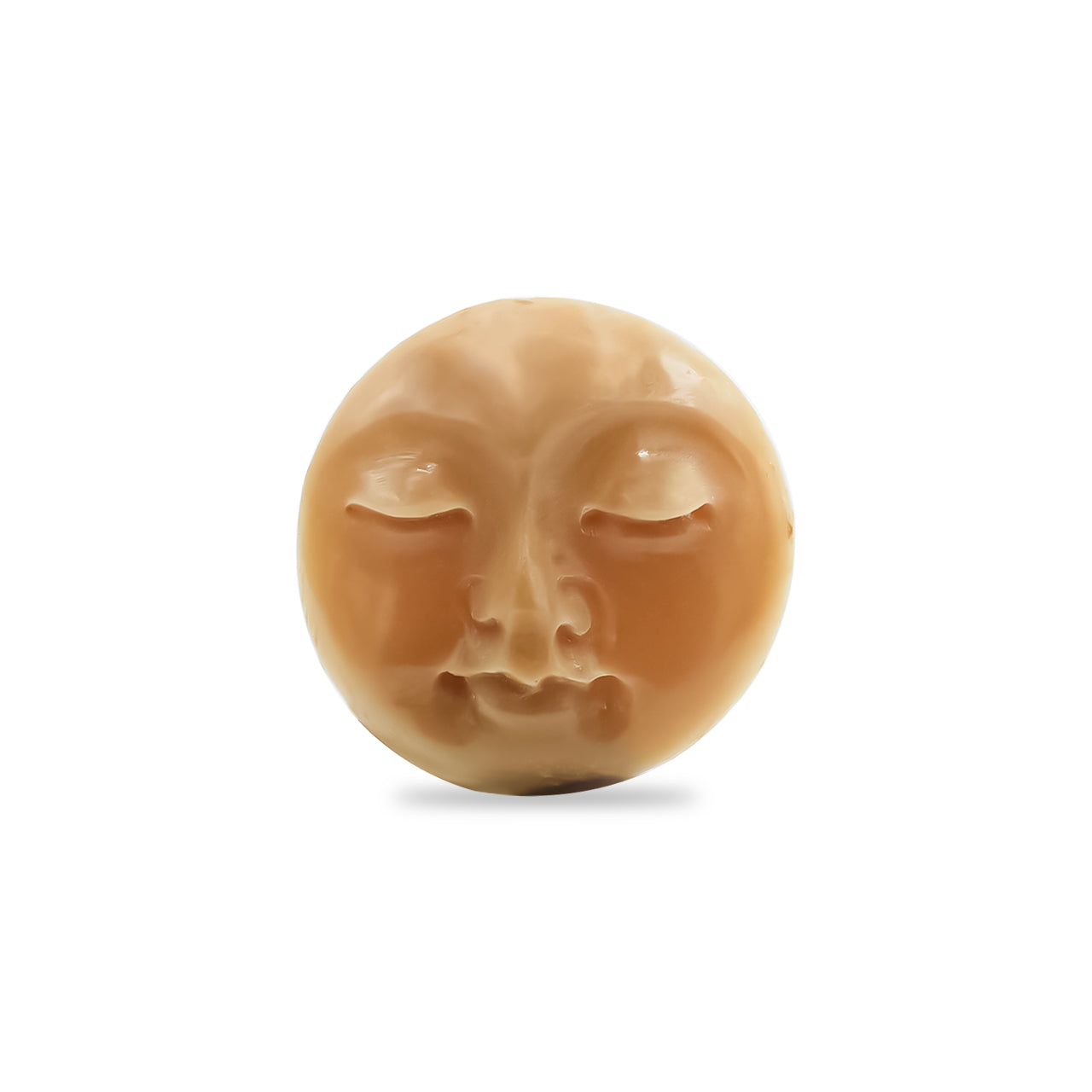 Starborn Round Shaped Fossil Mammoth Ivory Face Carving - 1 Piece