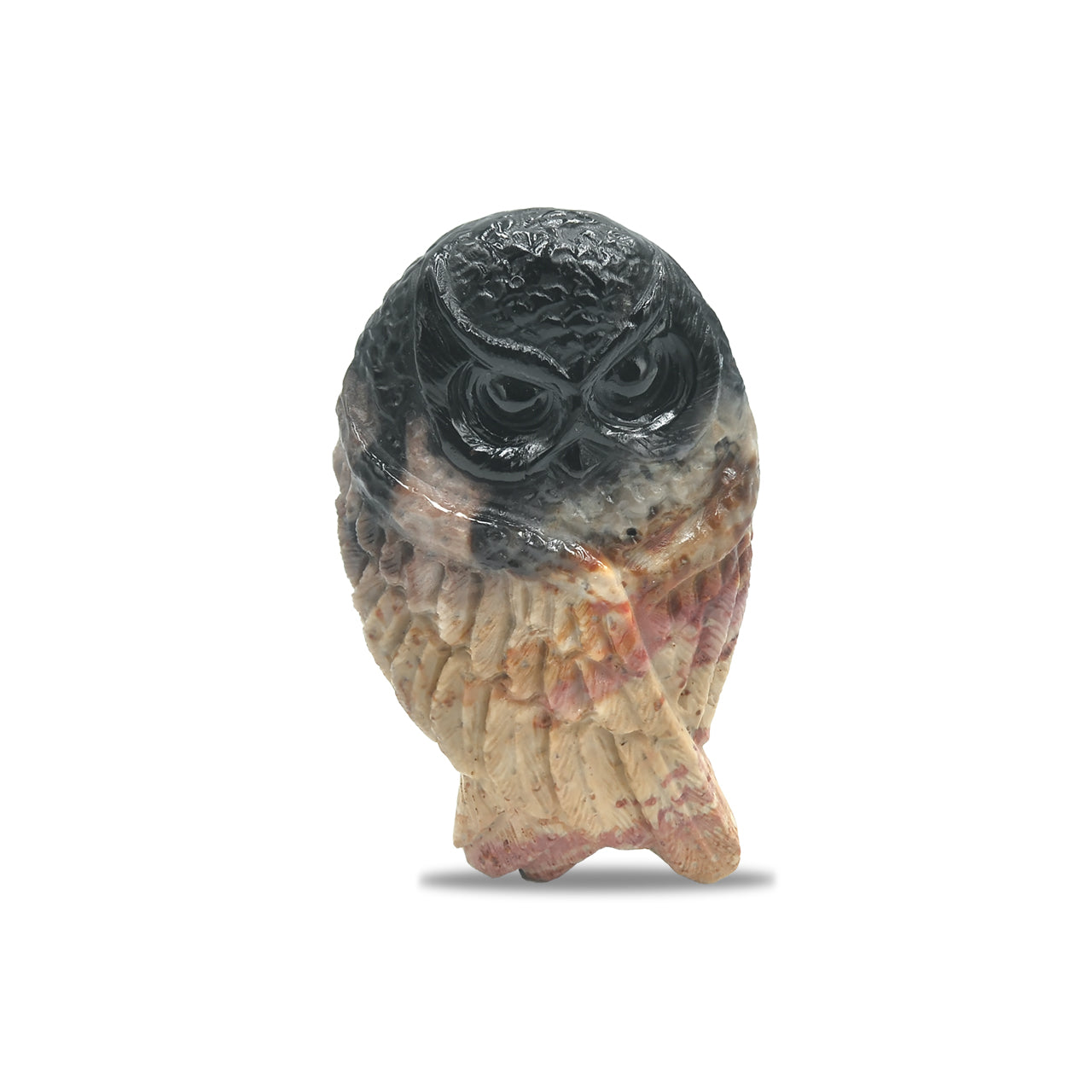 Starborn Hand Carved Fossil Wood Owl Carving