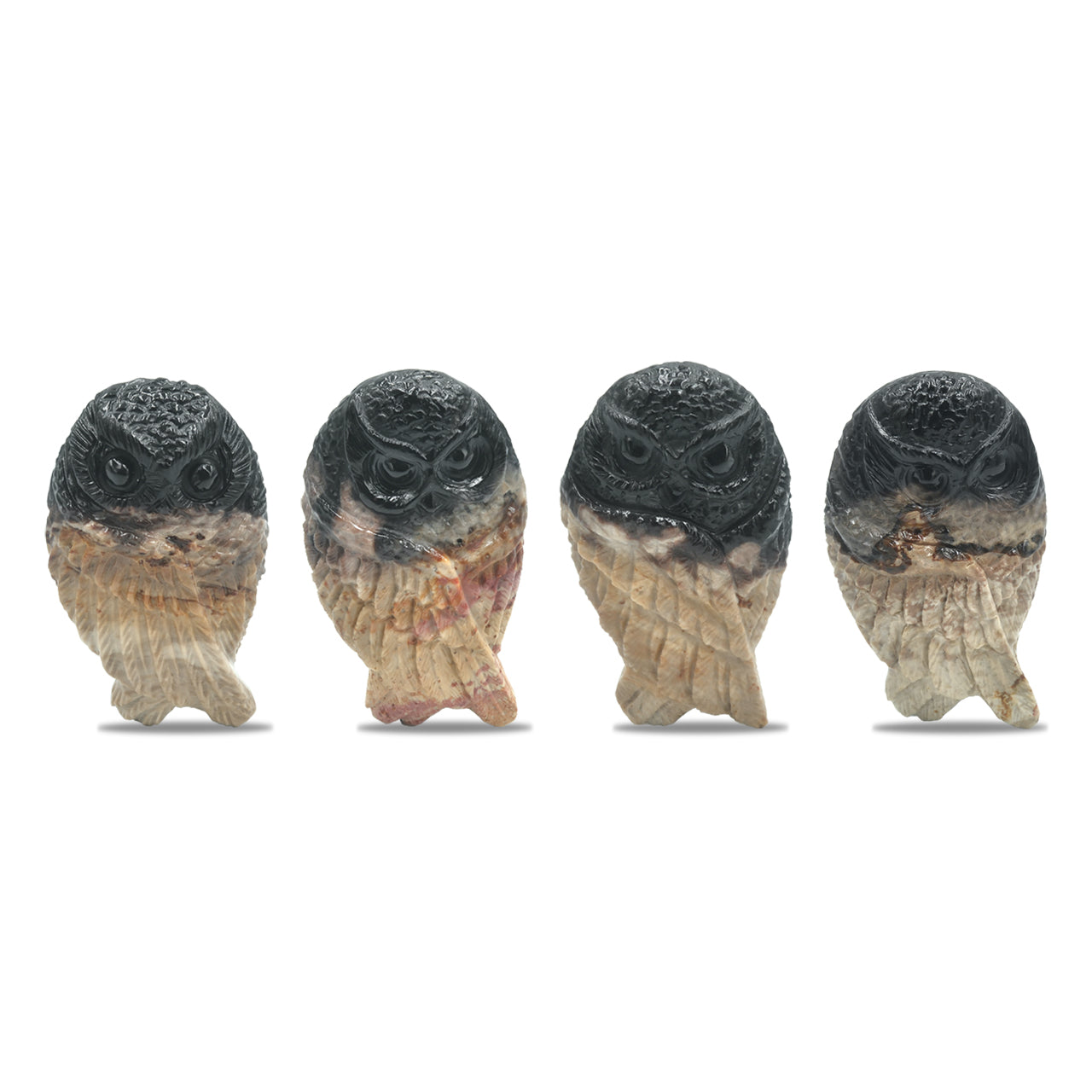 Starborn Hand Carved Fossil Wood Owl Carving