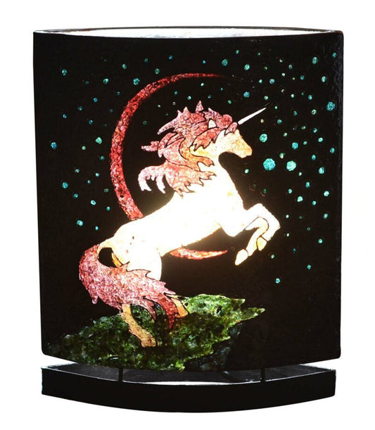 Unicorn Motif & Gemstones Table Lamp with LED Bulb