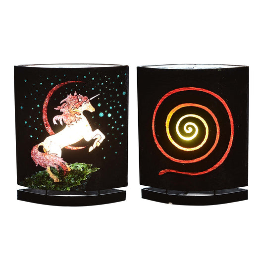 Unicorn Motif & Gemstones Table Lamp with LED Bulb