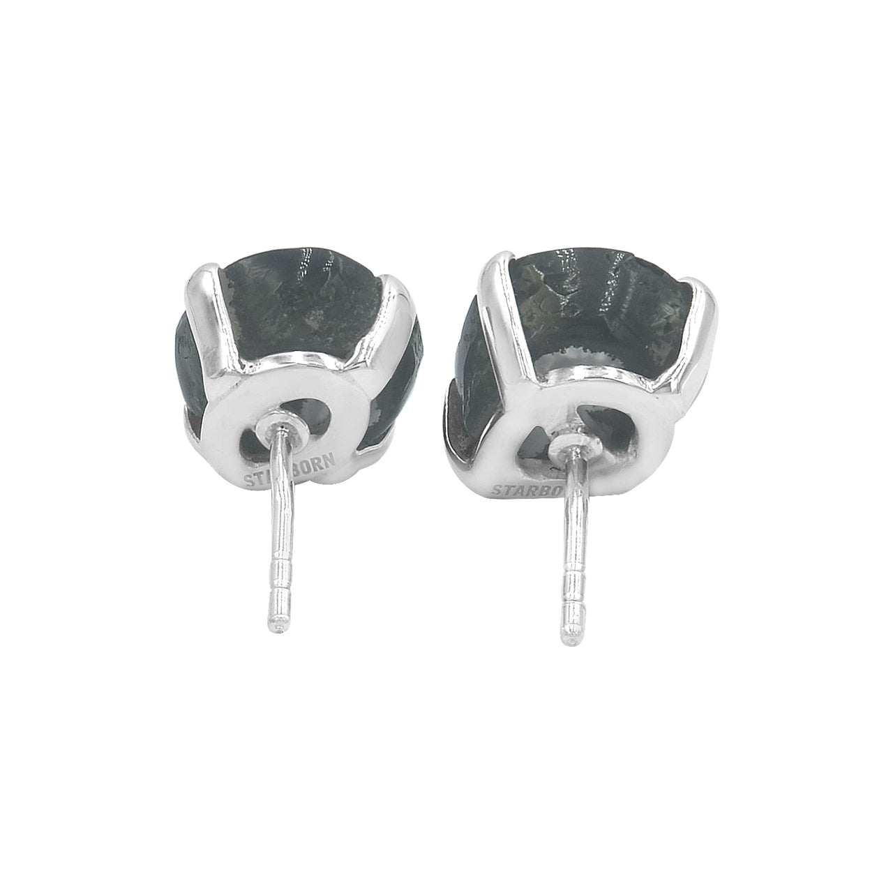 Starborn Agate Geode Post Style Earrings in Sterling Silver
