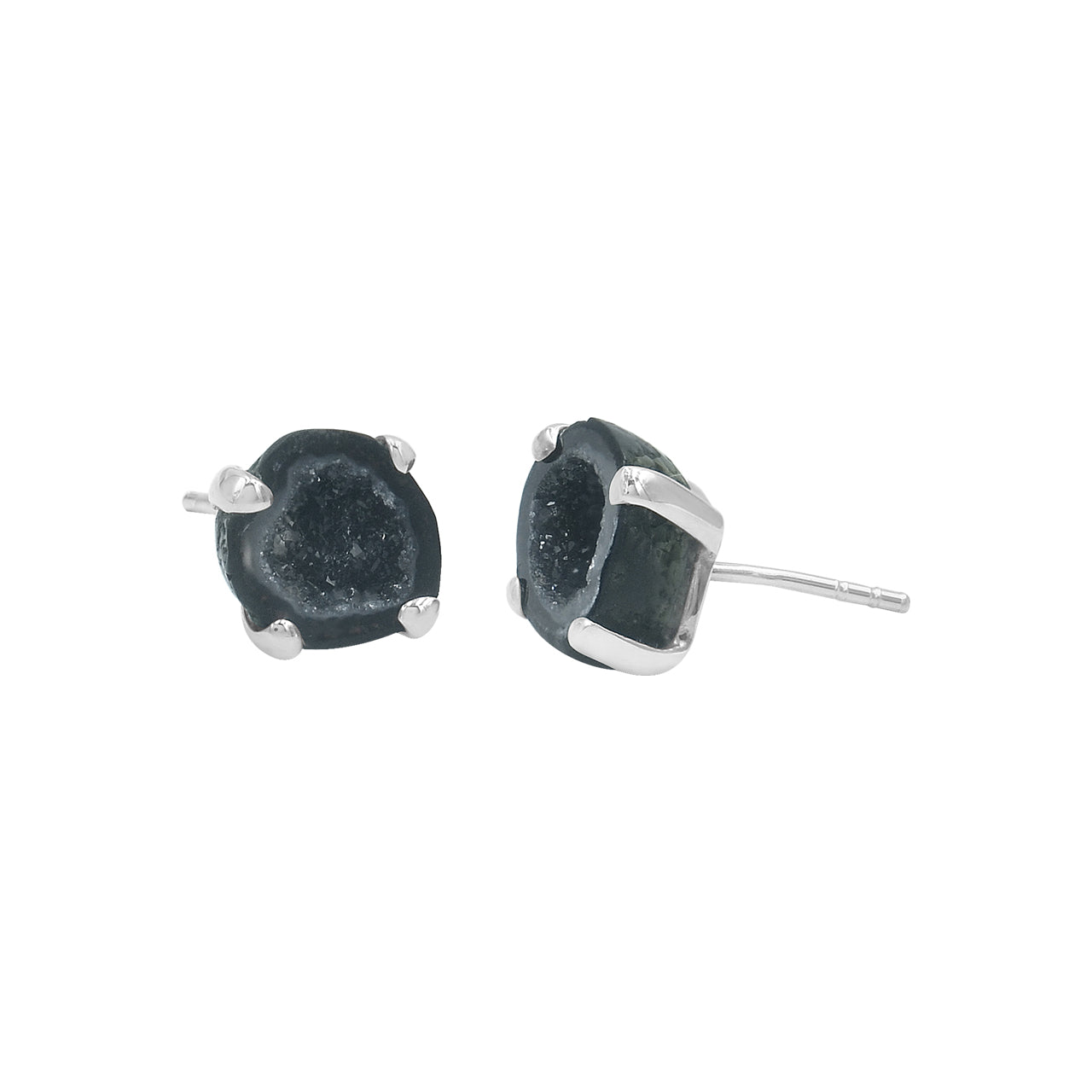 Starborn Agate Geode Post Style Earrings in Sterling Silver