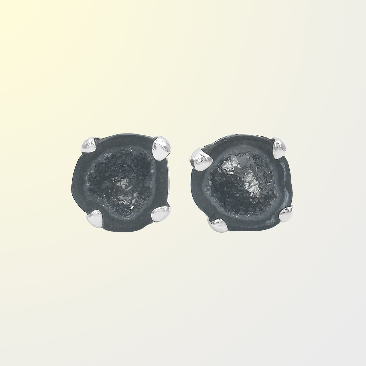Starborn Agate Geode Post Style Earrings in Sterling Silver