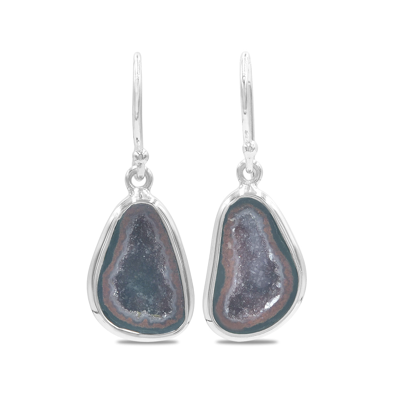 Starborn Agate Geode Earrings in Sterling Silver