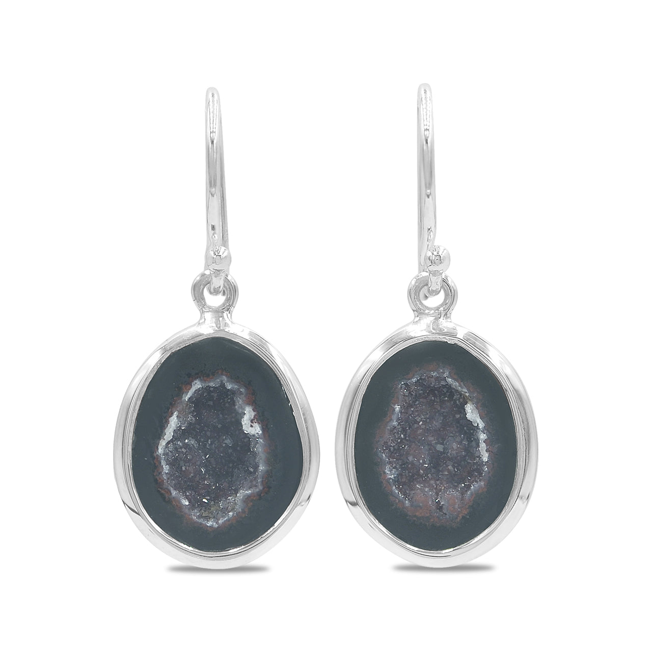 Starborn Agate Geode Earrings in Sterling Silver
