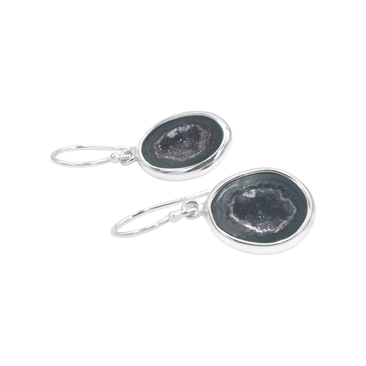 Starborn Agate Geode Earrings in Sterling Silver