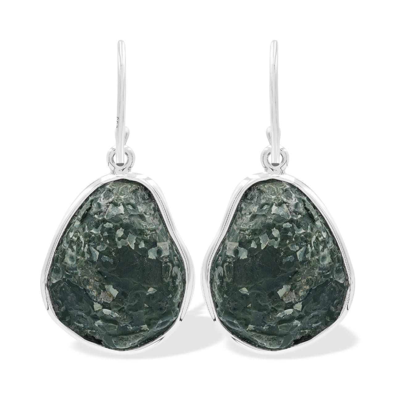 Starborn Agate Geode with Drusy Dangle Earrings in Sterling Silver