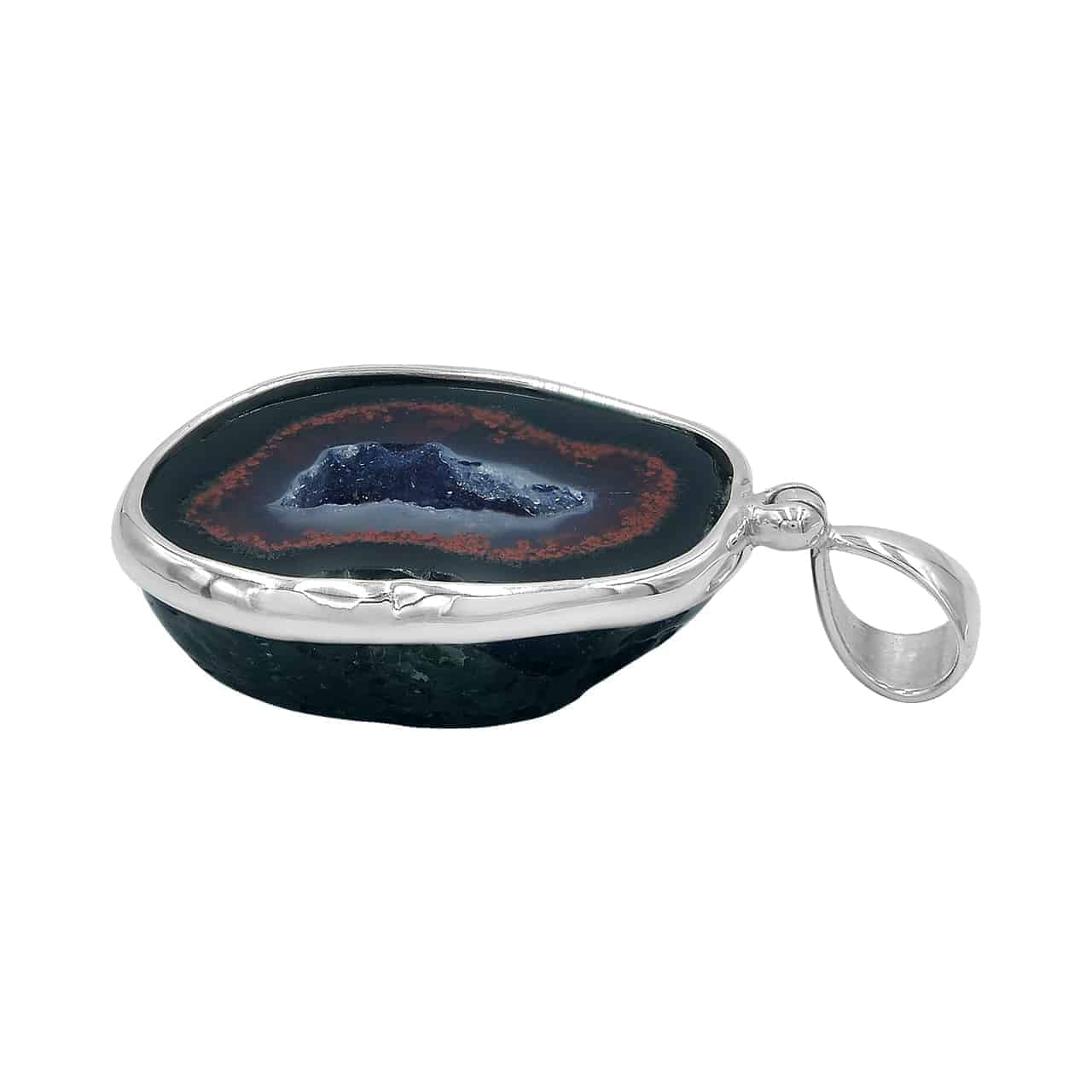 Starborn Red Geode Drusy Pendant in Sterling Silver