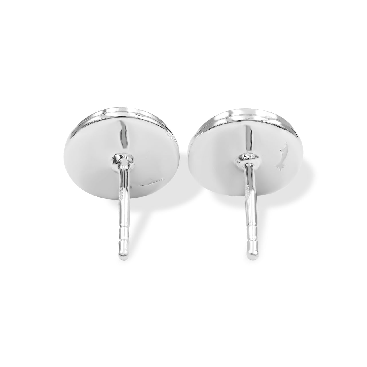 Starborn Pink Guava Quartz 8mm Round Post Style Earrings in Sterling Silver