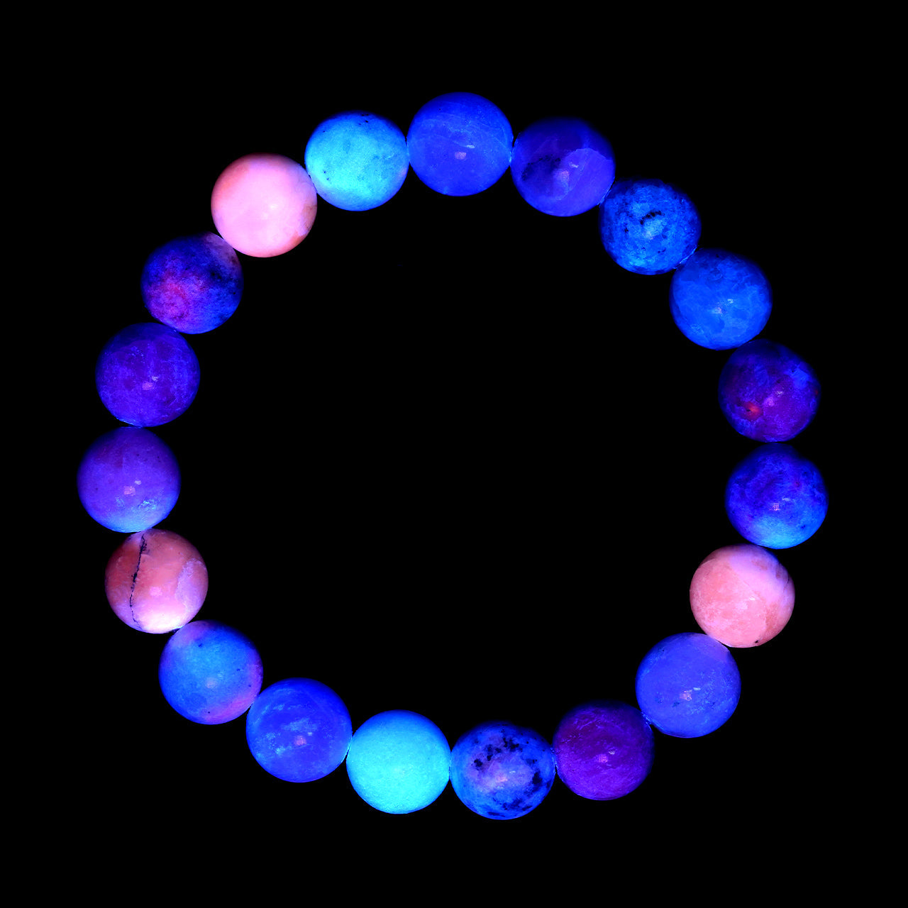 Starborn Fluorescent Hackmanite Elastic Beaded Bracelet