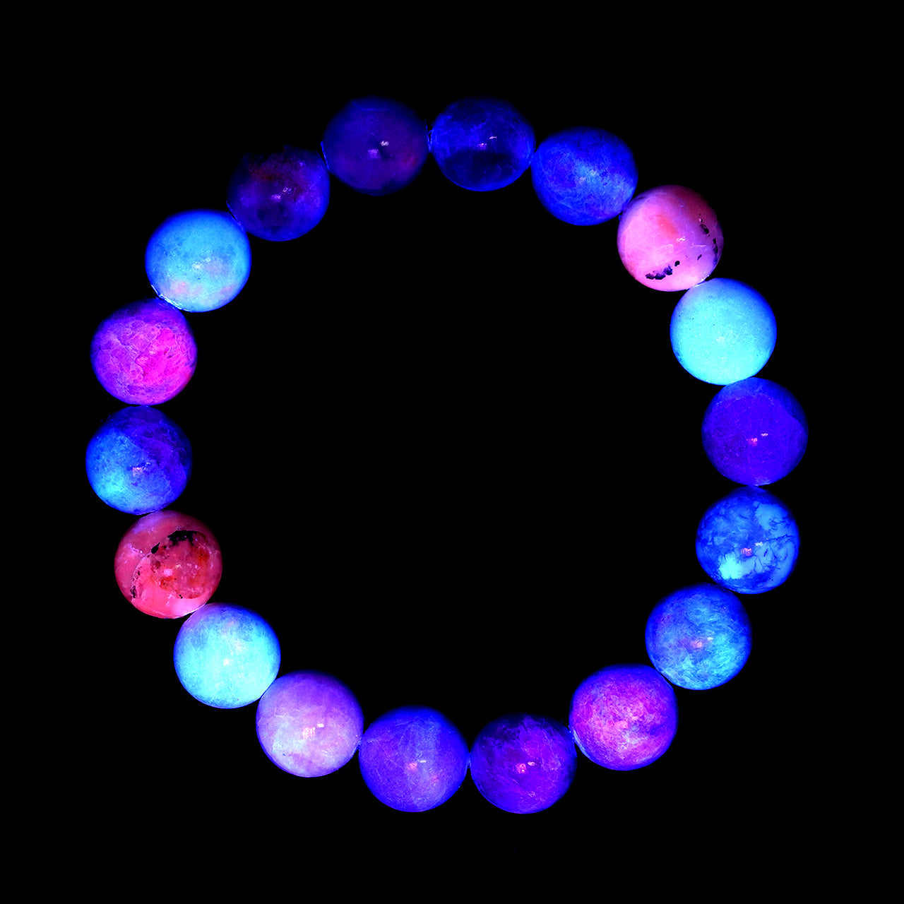 Starborn Fluorescent Hackmanite Elastic Beaded Bracelet