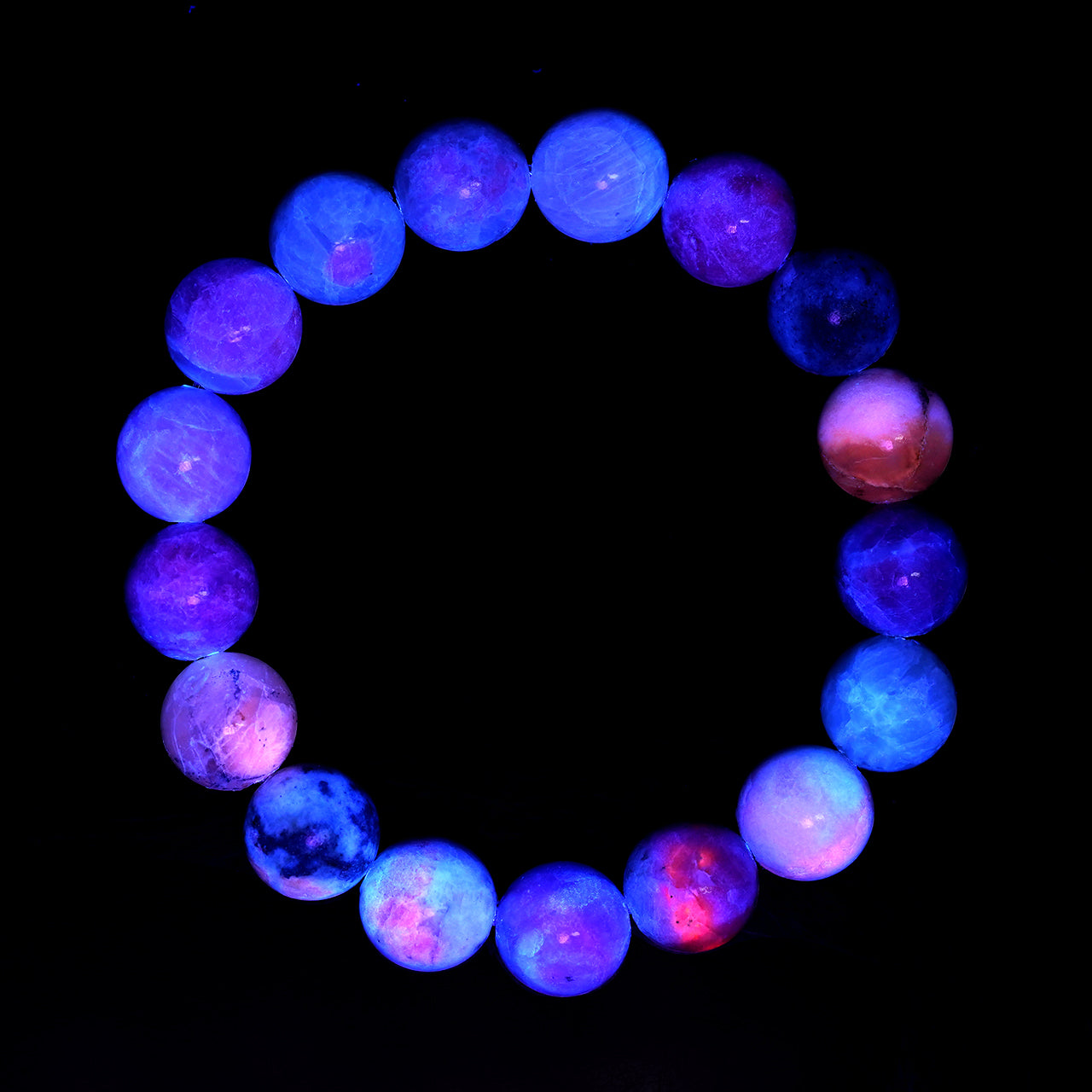 Starborn Fluorescent Hackmanite Elastic Beaded Bracelet