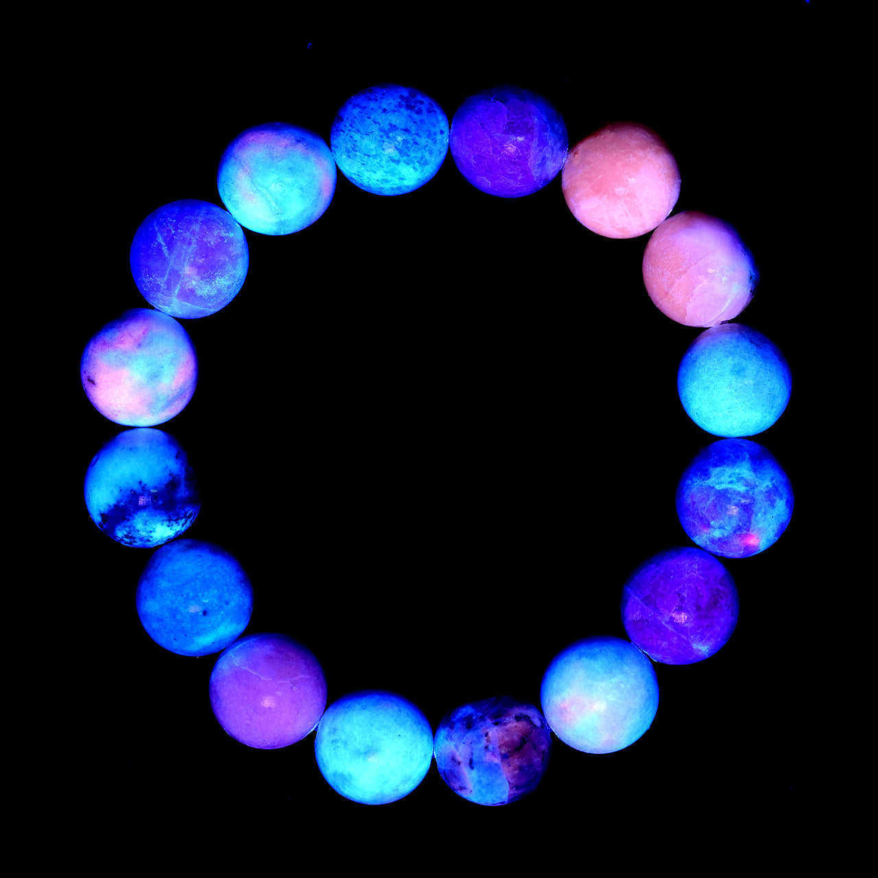 Starborn Fluorescent Hackmanite Elastic Beaded Bracelet