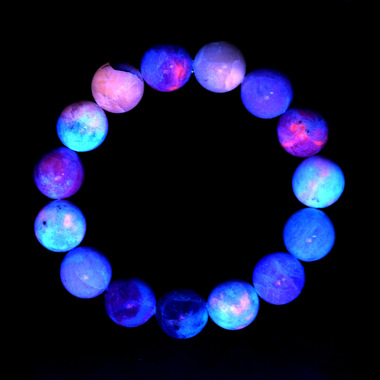 Starborn Fluorescent Hackmanite Elastic Beaded Bracelet