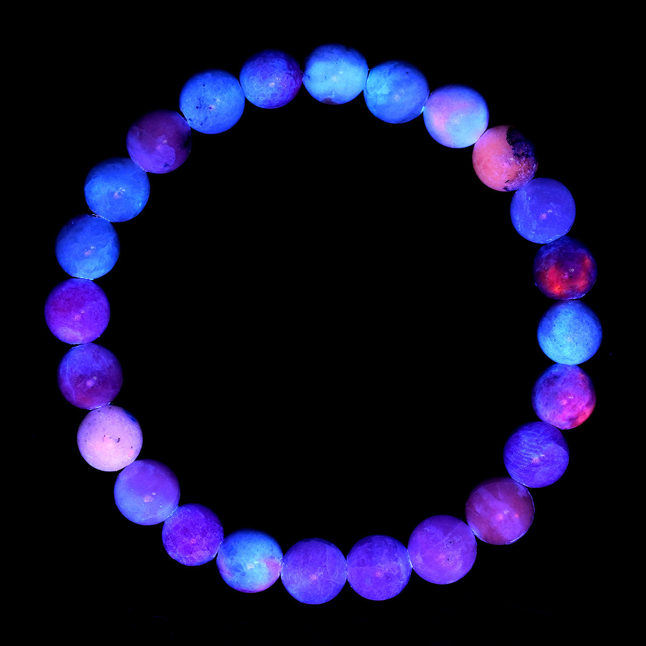 Starborn Fluorescent Hackmanite Elastic Beaded Bracelet