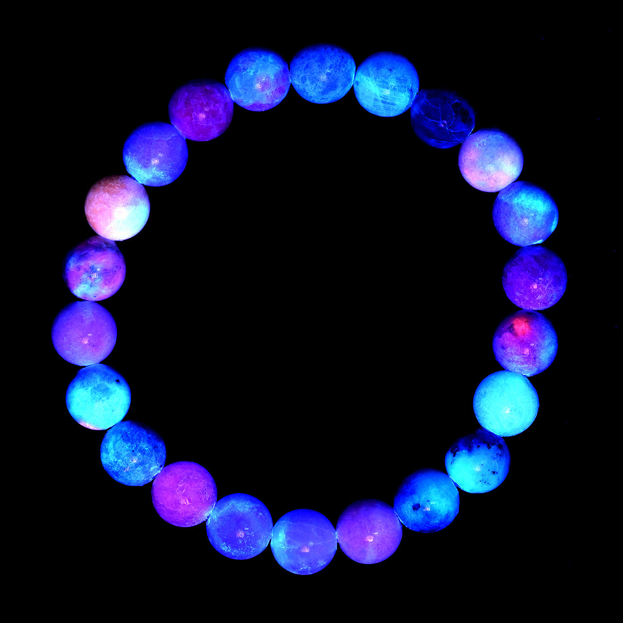 Starborn Fluorescent Hackmanite Elastic Beaded Bracelet