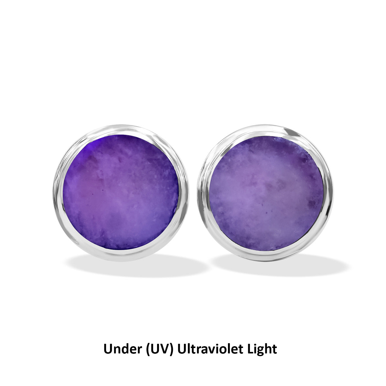 Starborn Fluorescent Hackmanite Post Earrings in Sterling Silver