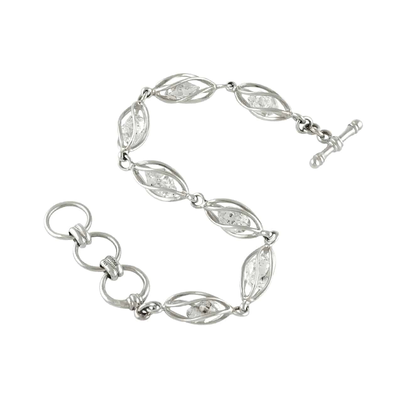 Starborn Herkimer Diamond Quartz Crystal Bracelet in Sterling Silver